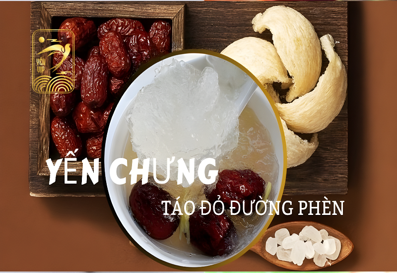 Cách chưng yến đường phèn táo đỏ